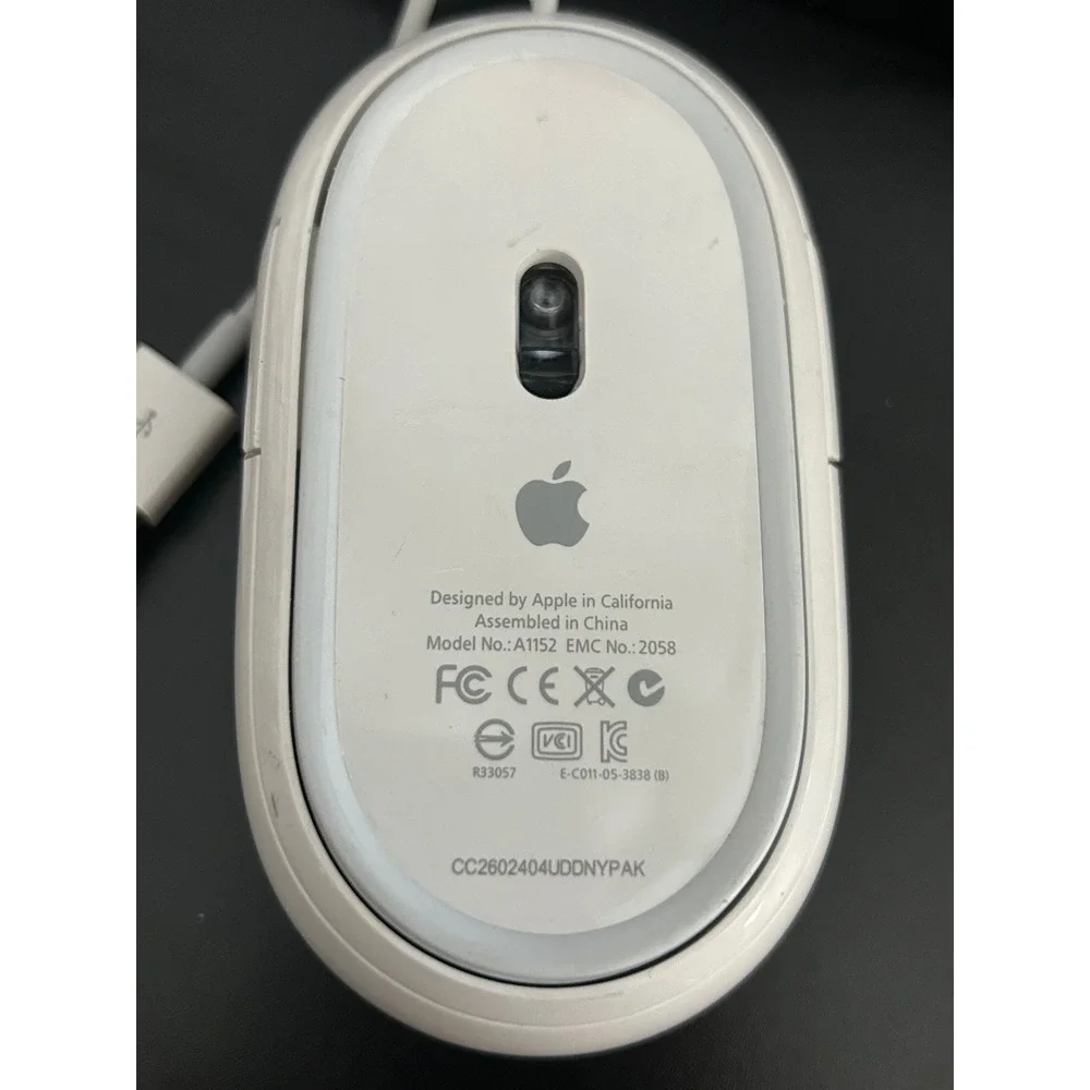 Wired Mouse White Good Apple Mighty Mouse A1152 USB Optical Scroll Ball